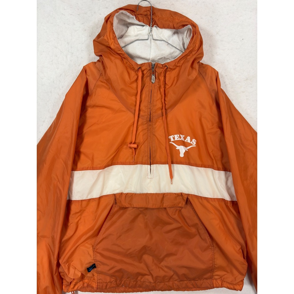 Storm Duds Texas Longhorns Windbreaker Jacket Mens XXL Orange Half Zip Pullover